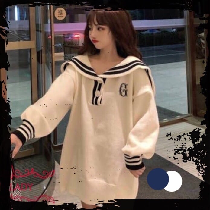 ATK.LADY】M74 セーラーカラー ニット 薄い セーター ビック big