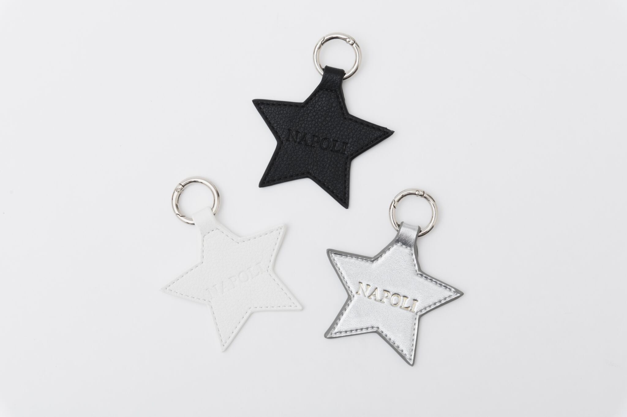 刻印有り（左からホワイト・ブラック・シルバー）