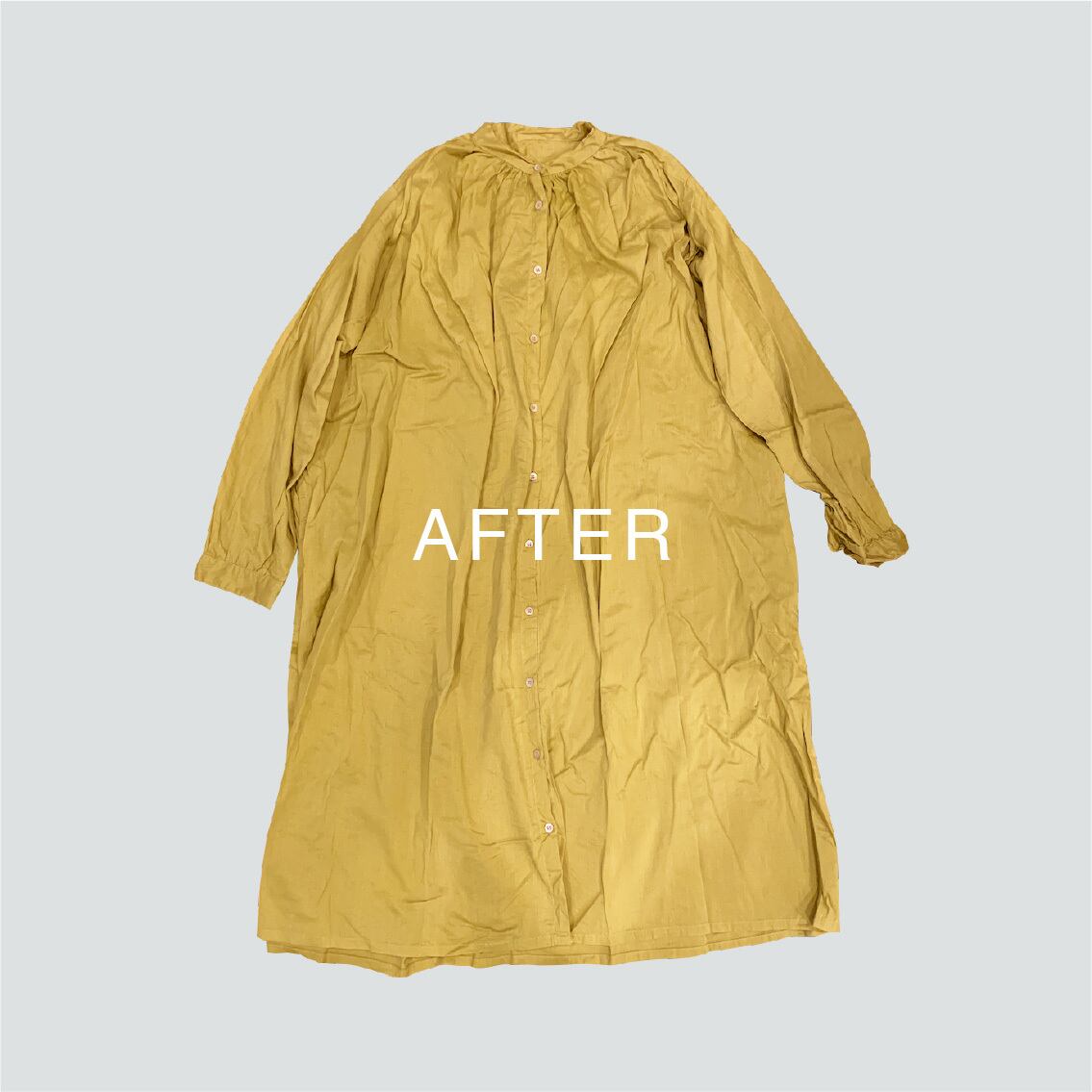 ベージュの上にミモザ色がのり、赤みのあるミモザ色になりました。