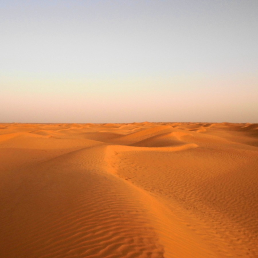 夕刻のサハラ砂漠