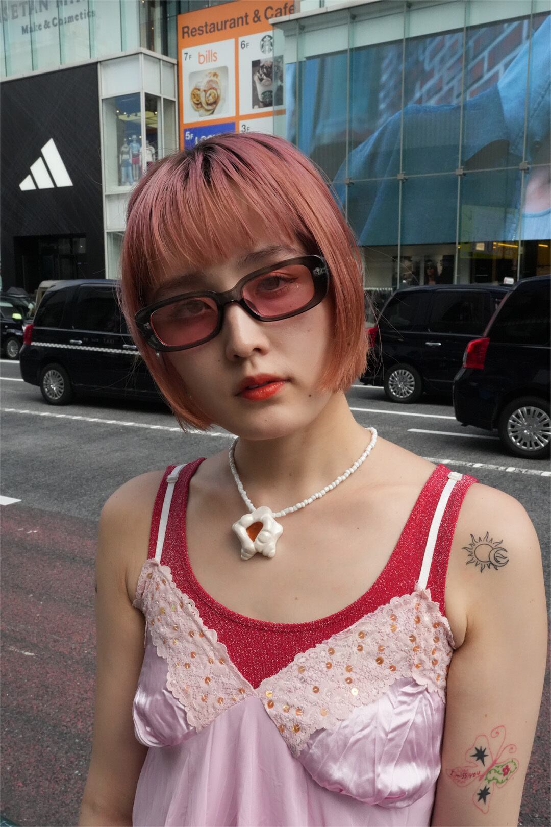 クリアグレー×ピンクレンズ