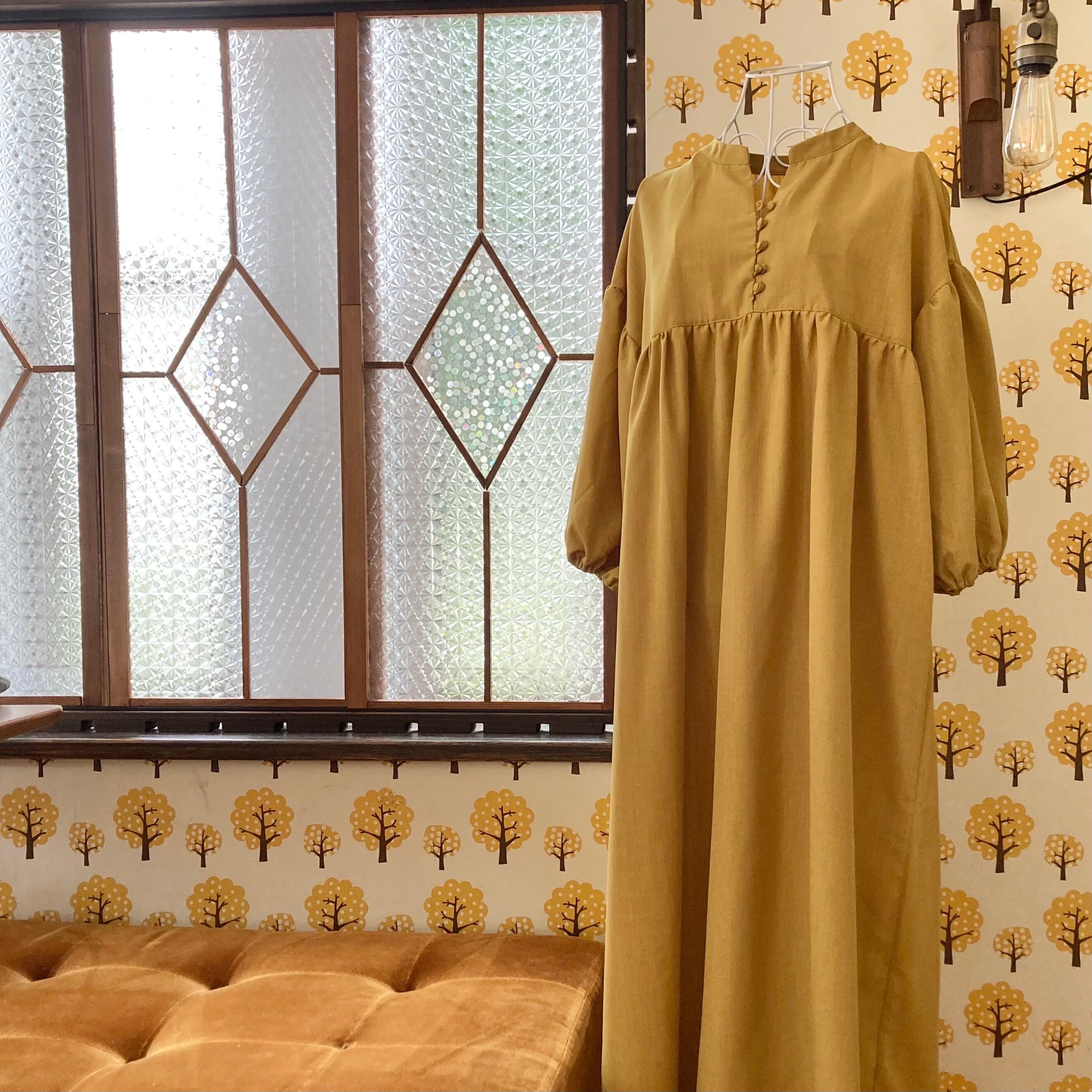 ぽわん袖ワンピースマスタードイエロー | QuipHippos（クイップヒッポ