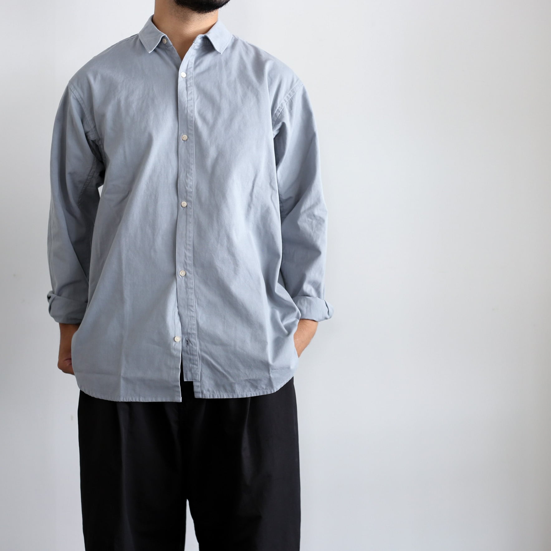 POSTALCO フリーアームシャツ 01 ライトコットン Light Gray フリーアームシャツ 01ライトコットン – POSTALCO