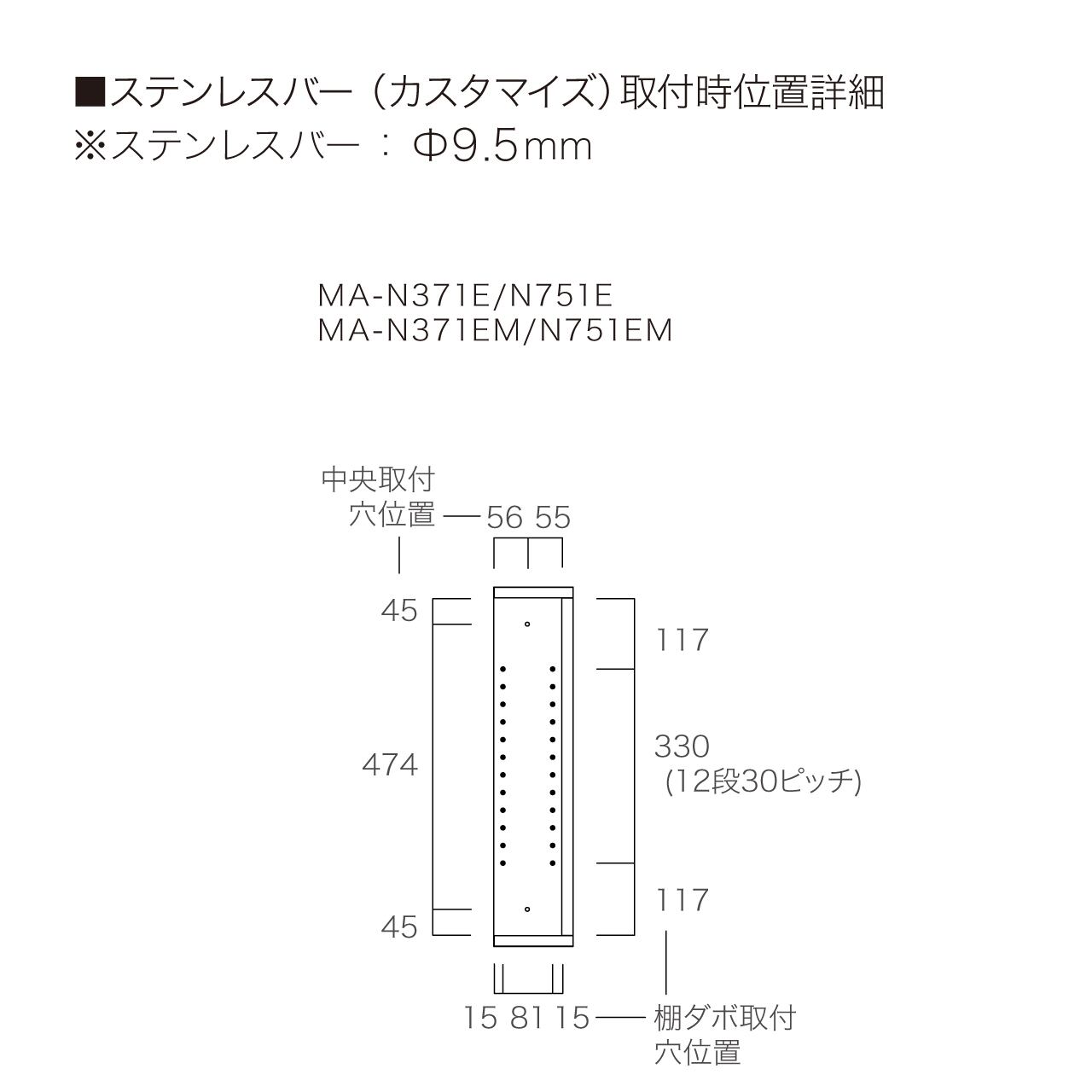 ステンレスバー取付可能位置図面