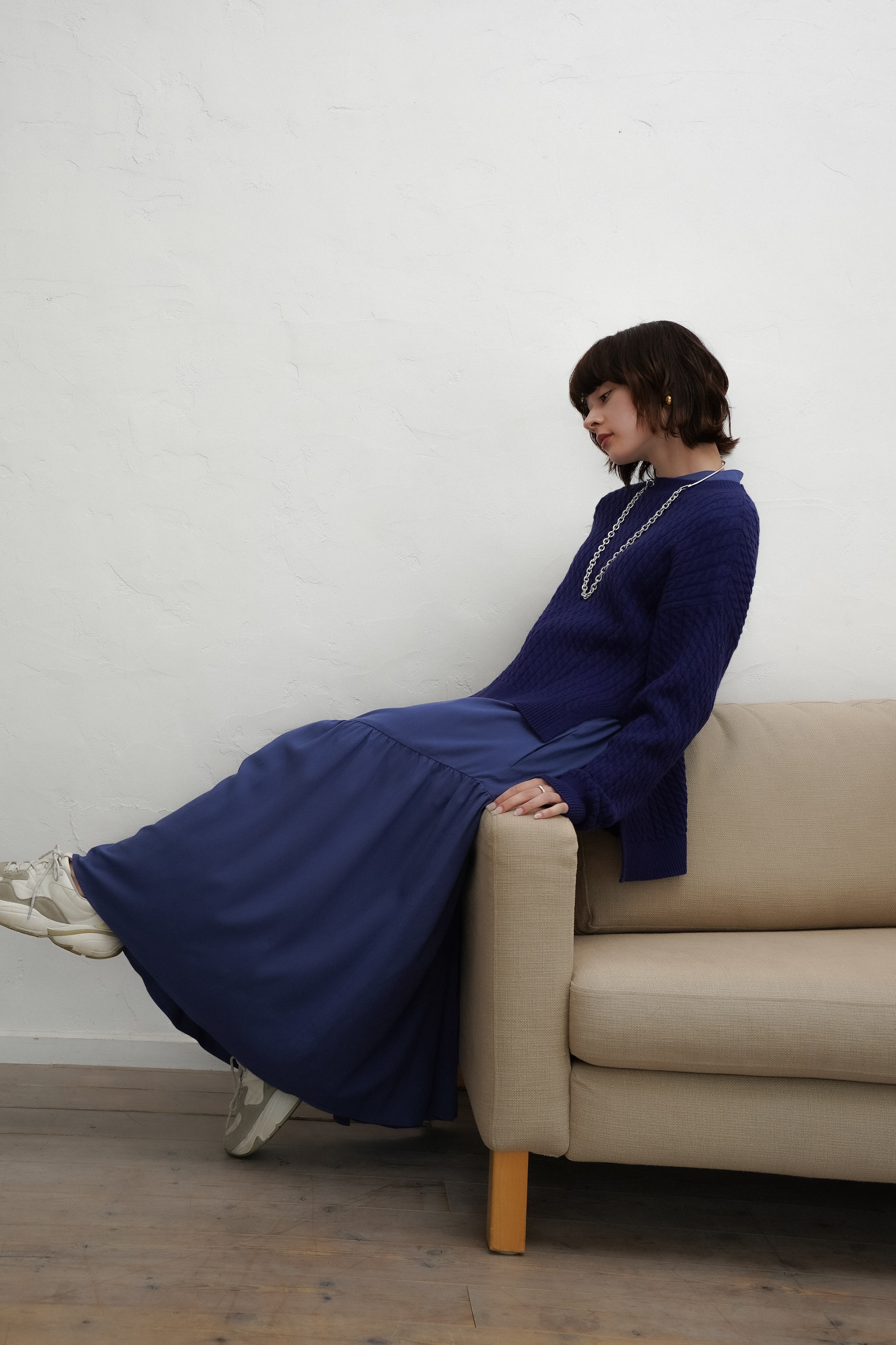 CIEL'AIR ] KNIT LAYERED SHIRT DRESS-