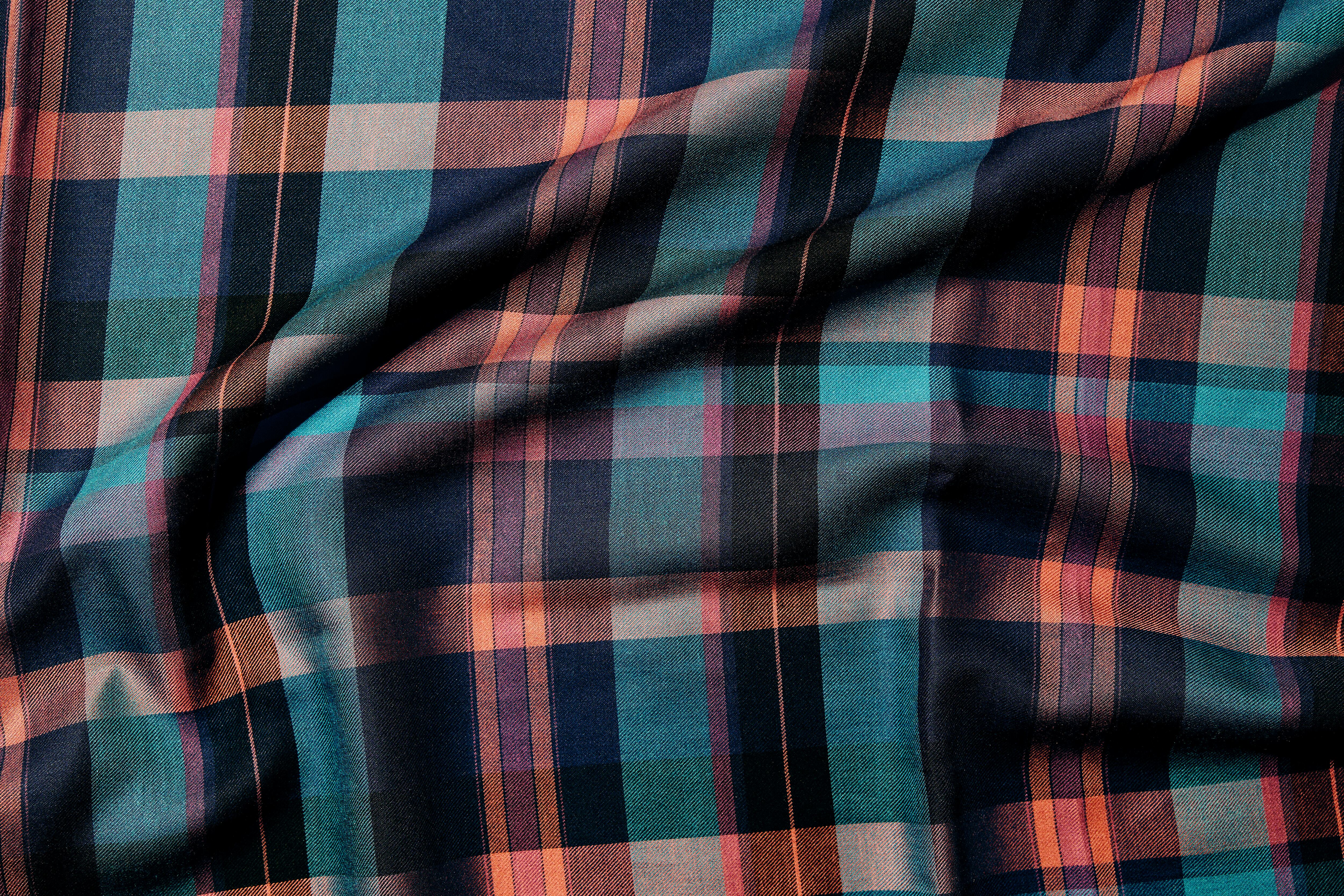 ターコイズチェック×ブラック