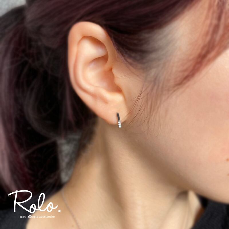 CZスティックピアス mini シルバー925 | 金属アレルギー対応の