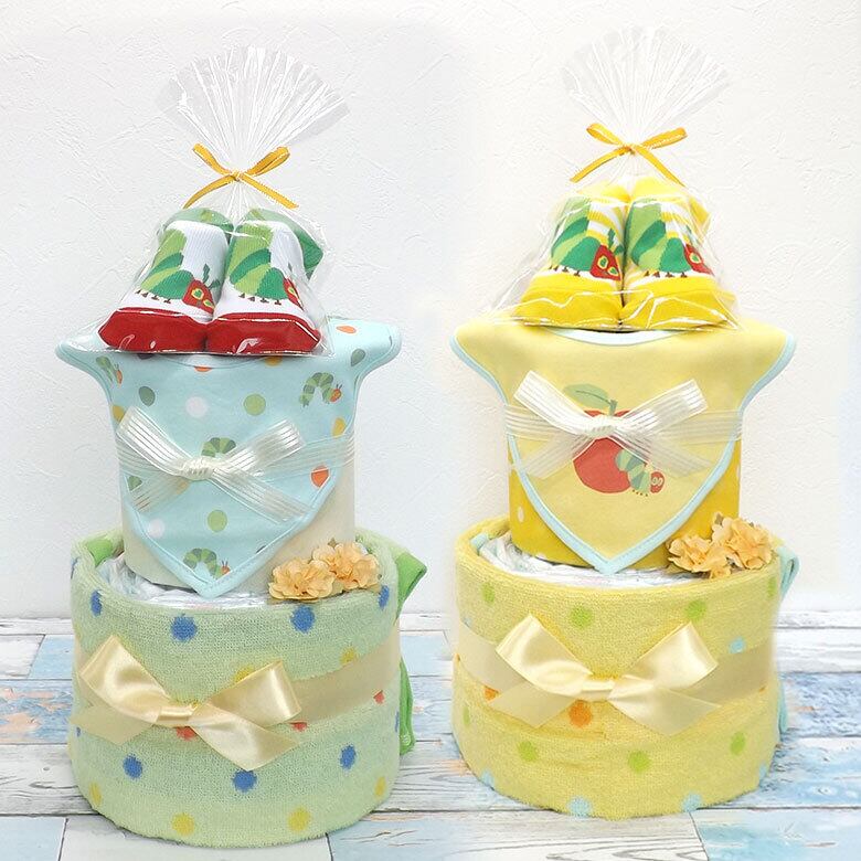 はらぺこあおむしのおむつケーキ　2段