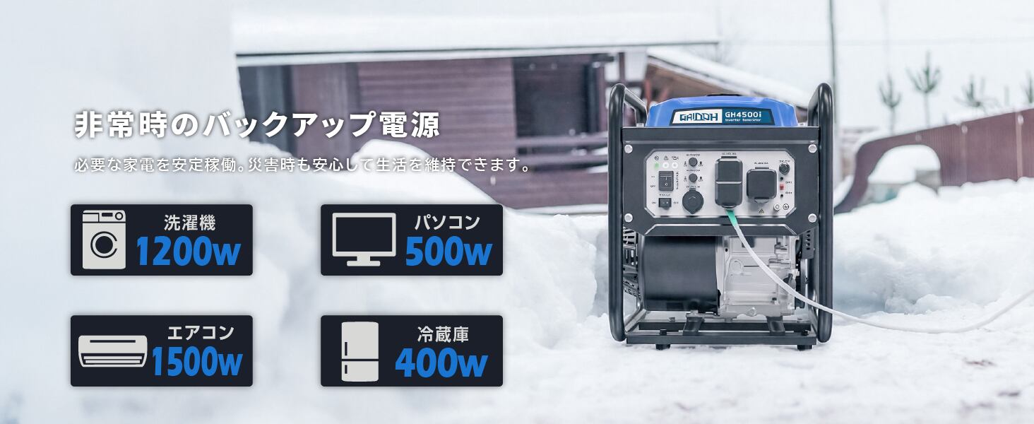インバーター発電機 GH4500i 定格出力4.0kVA オープン型 ガソリン発電
