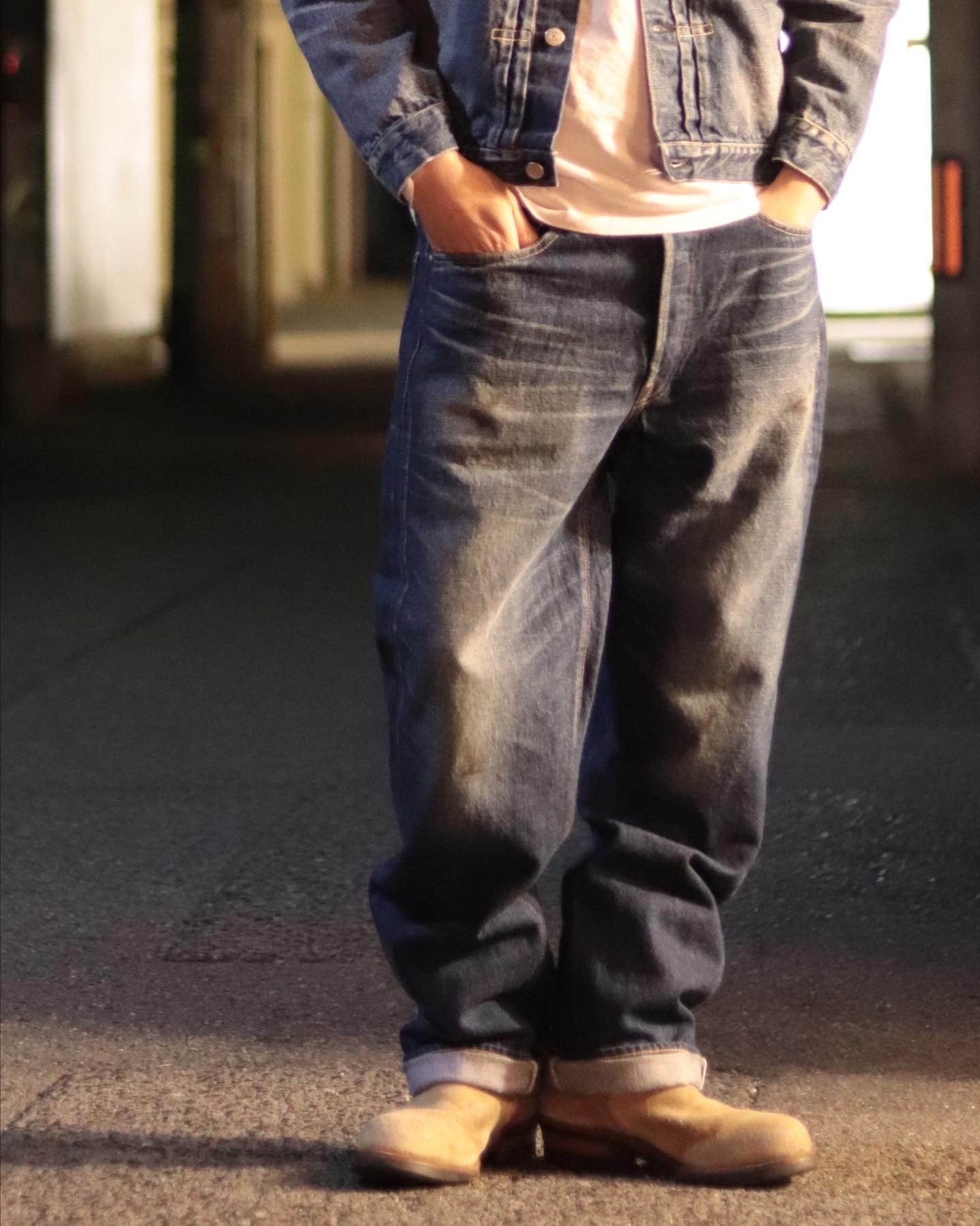 177cm 60kg 1サイズアップで34インチ着用