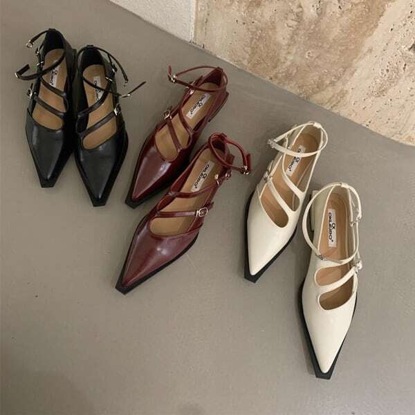 ストラップ ポインテッドトゥ パンプス 226599