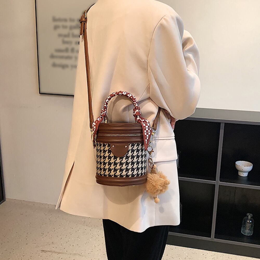 千鳥柄*ブラウン