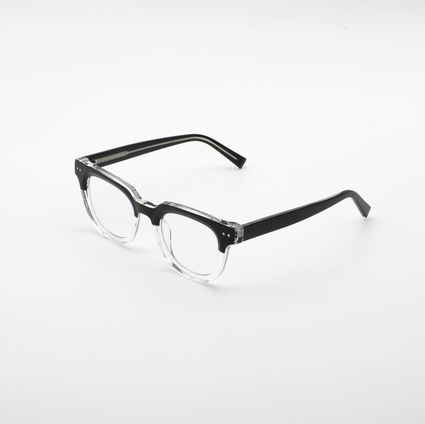 ツートン(ブラック・クリア)フレーム×クリアレンズ