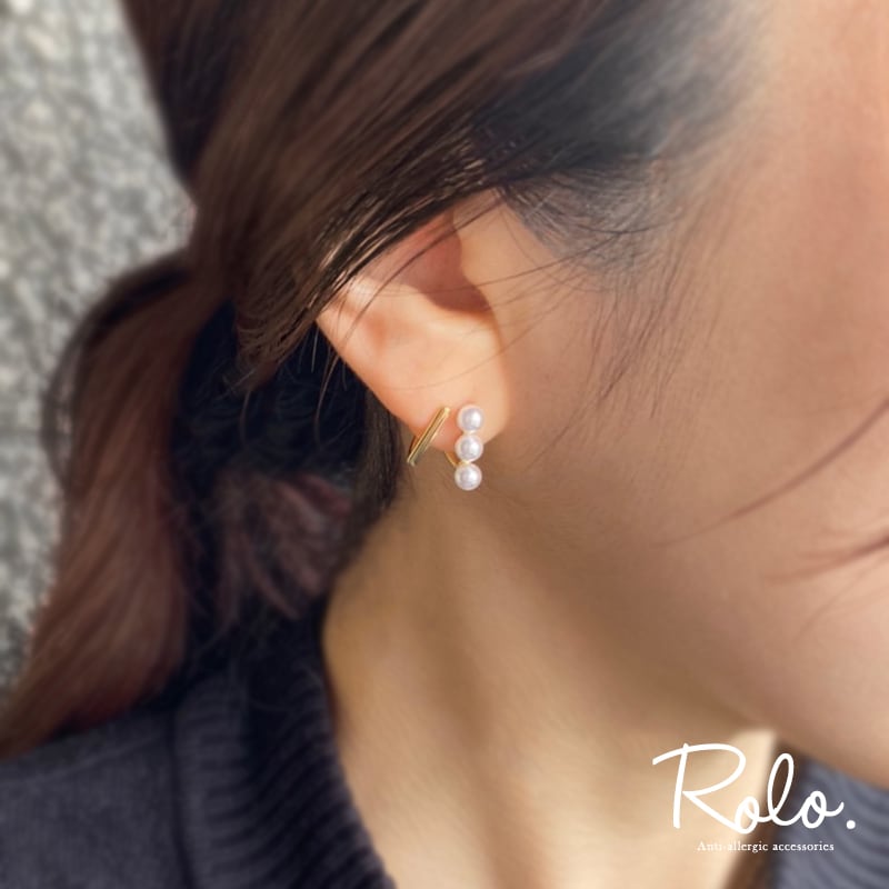 スティックパールピアス シルバー925 | roloshop