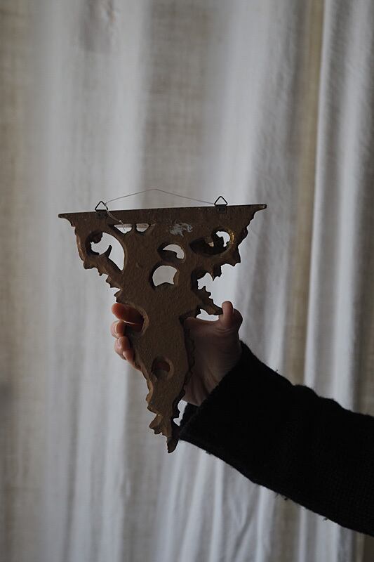 イタリア ゴールドギルド小棚-antique wall shelf