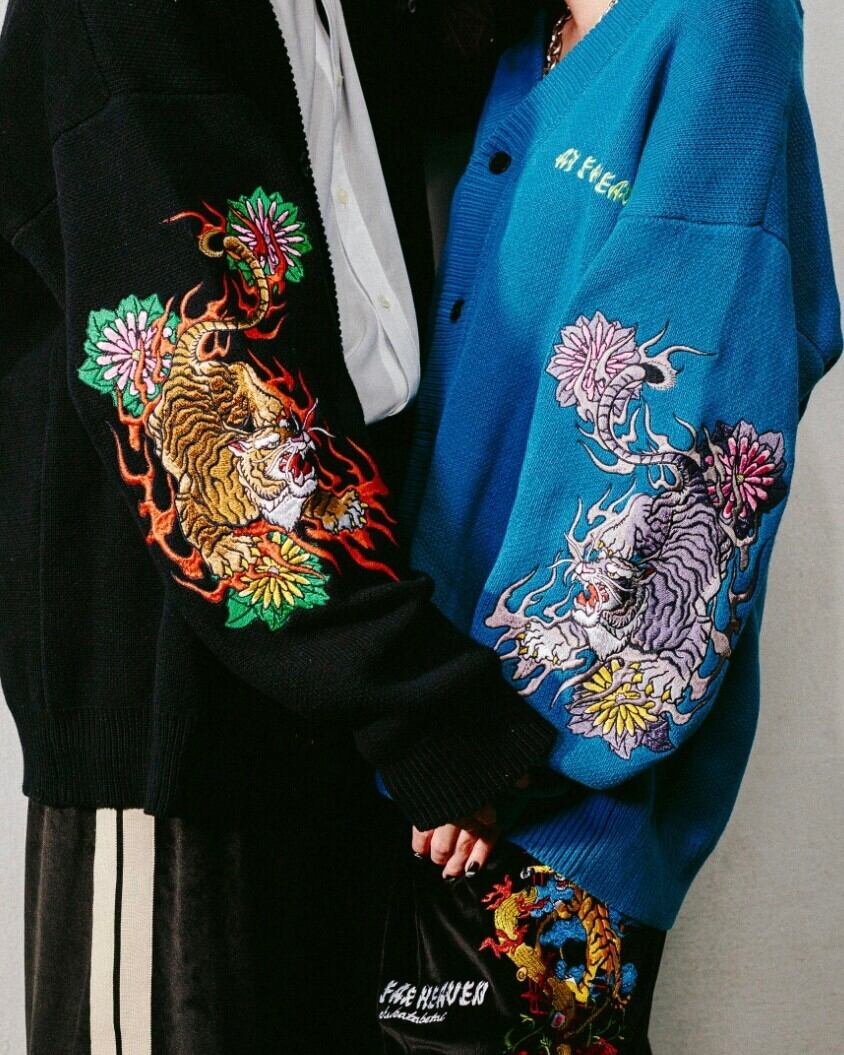 TIGER PATCH cardigan/BLACK | チュウカタベタイ