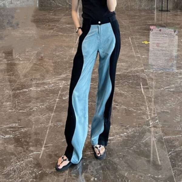 ウェービーバイカラーデニム　221209