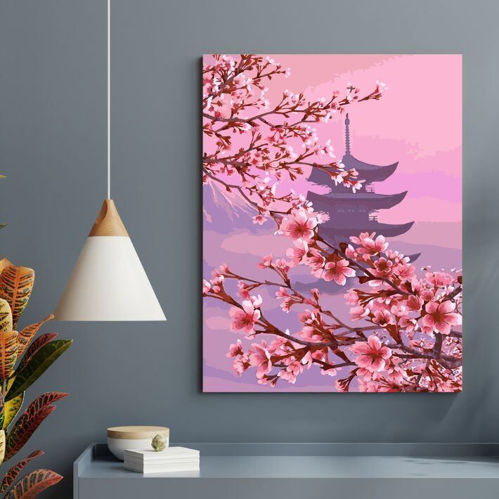 『日本の美しい桜』アクリル絵の具で作る。数字で塗り絵 油絵風 (40x50cm、DIYフレーム有無選べる) ¥2,850 | HASHI-LIFE  powered by BASE