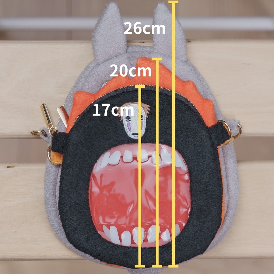 大トトロ：約26cm、カルシファー：約20cm、カオナシ：約17cm