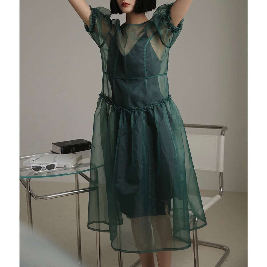 Vintage Hepburn Mesh Dress + Camisole