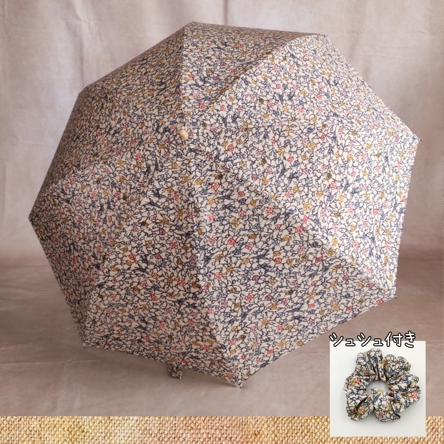 同じ着物からリメイクした折り畳み日傘