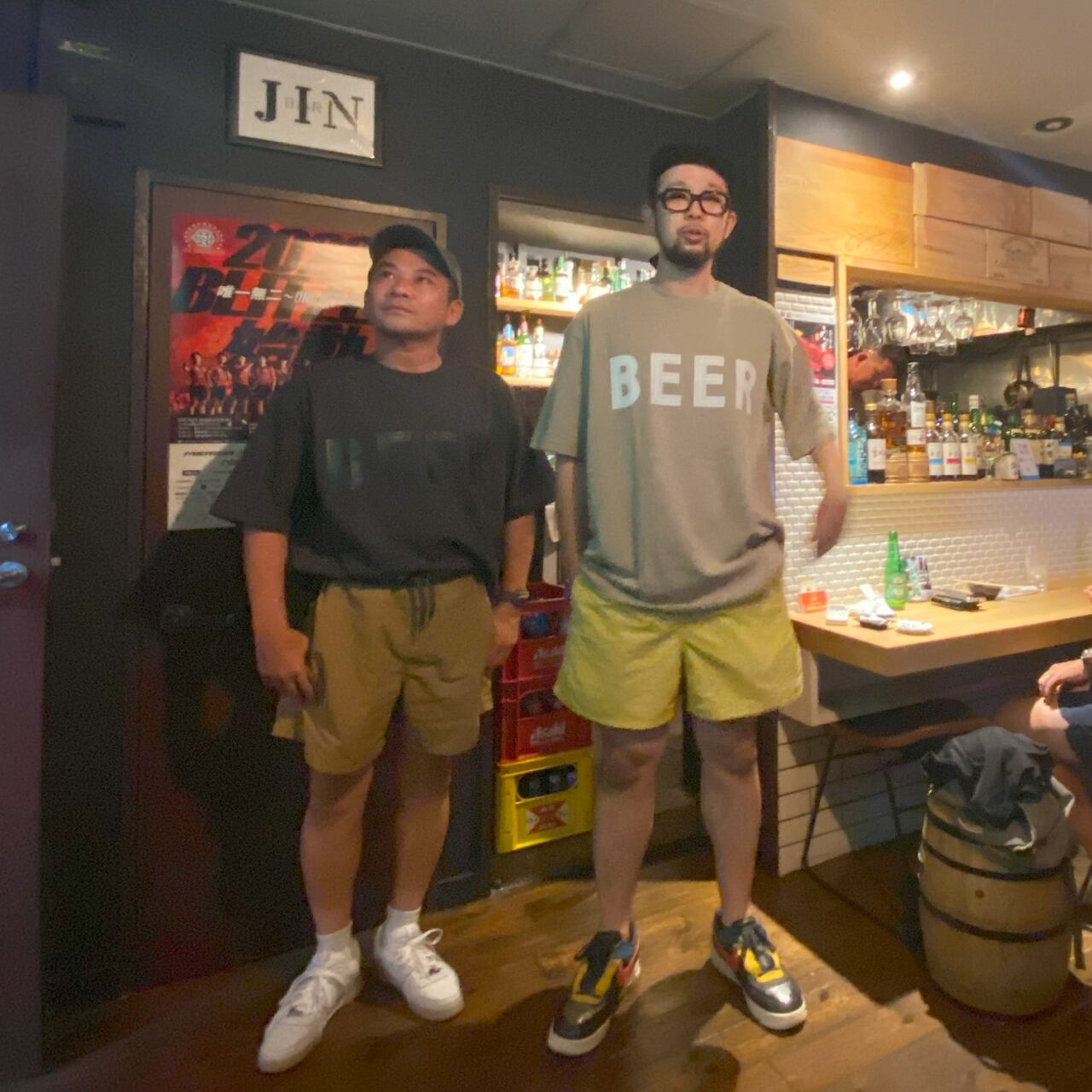 (左)165cm 着用サイズL/(右)165cm 着用サイズXL