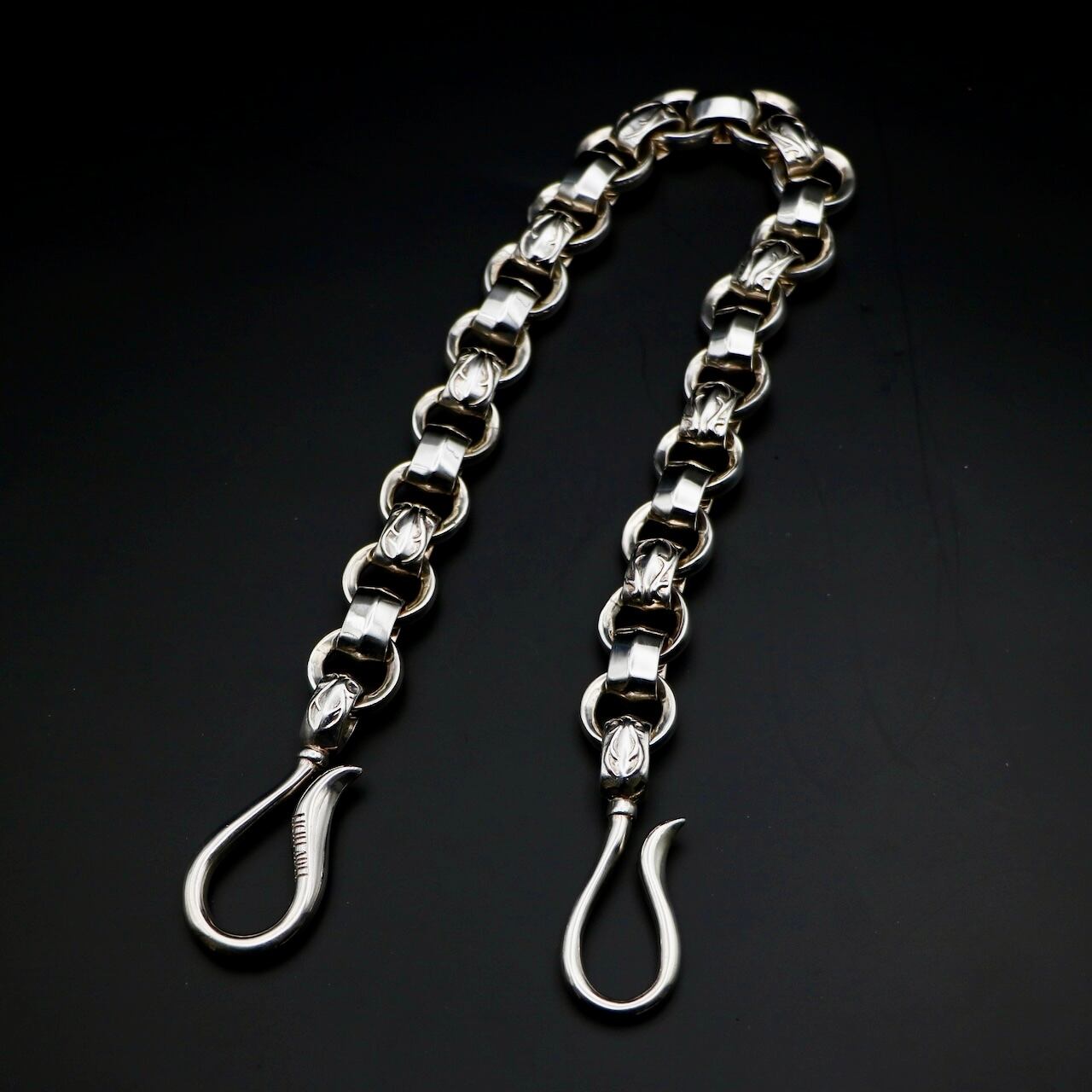 LICHT ADEL WalletChain SilverJewelry Deer Horn Link Leather riders