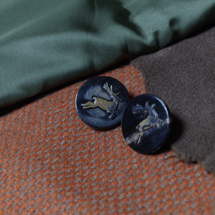 Dark orange birdseye cashmere tweed
