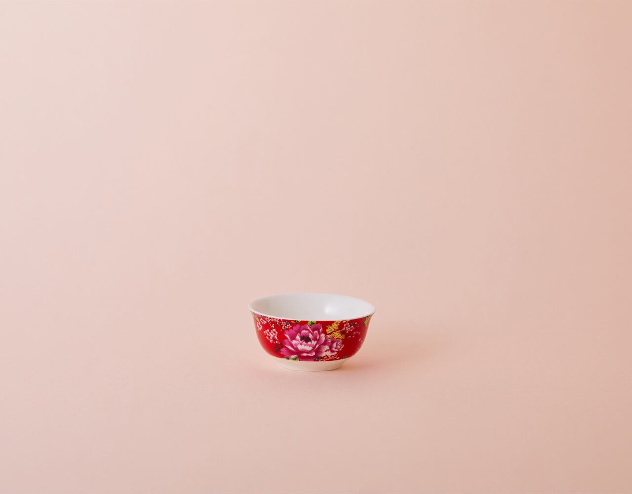 台湾花柄　飲杯　紅いろ　¥770