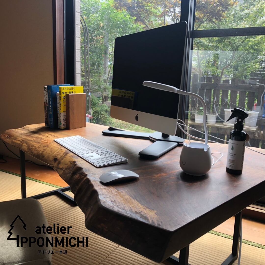 ブラックウォールナット(17）ダイニングテーブル サバ杢 2180×990-830