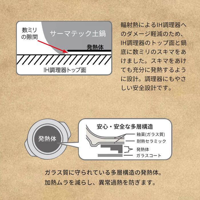 土鍋 9号 IH 直火兼用 サーマテック ライトグレー 3〜4人用 ミヤオ