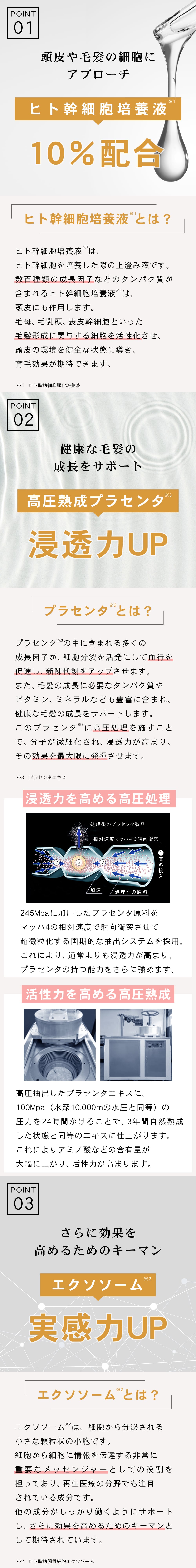 育毛剤 / ヒト幹細胞培養液 エクソソーム 配合【ヘアエッセンス プロ
