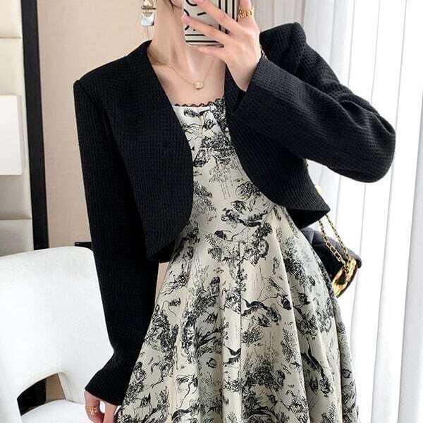 ノーカラー ショート ジャケット 226196