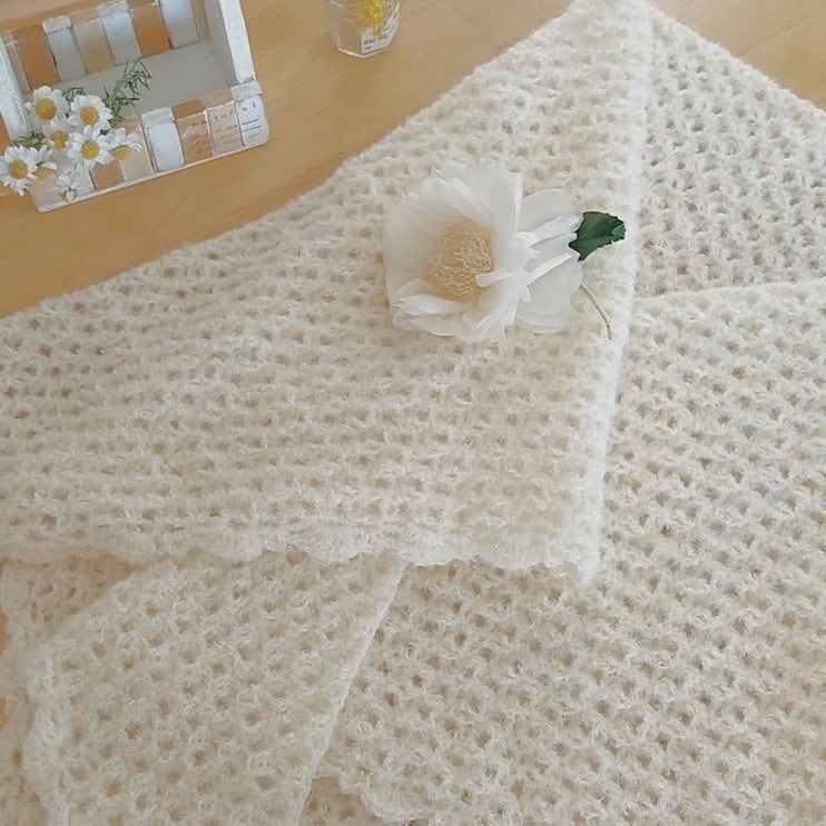 リブレアきなり×エアリー　usagigoyaさん三角ストール