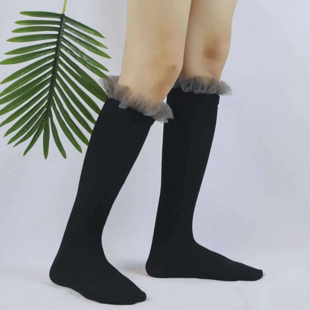 tulle frill cotton socks