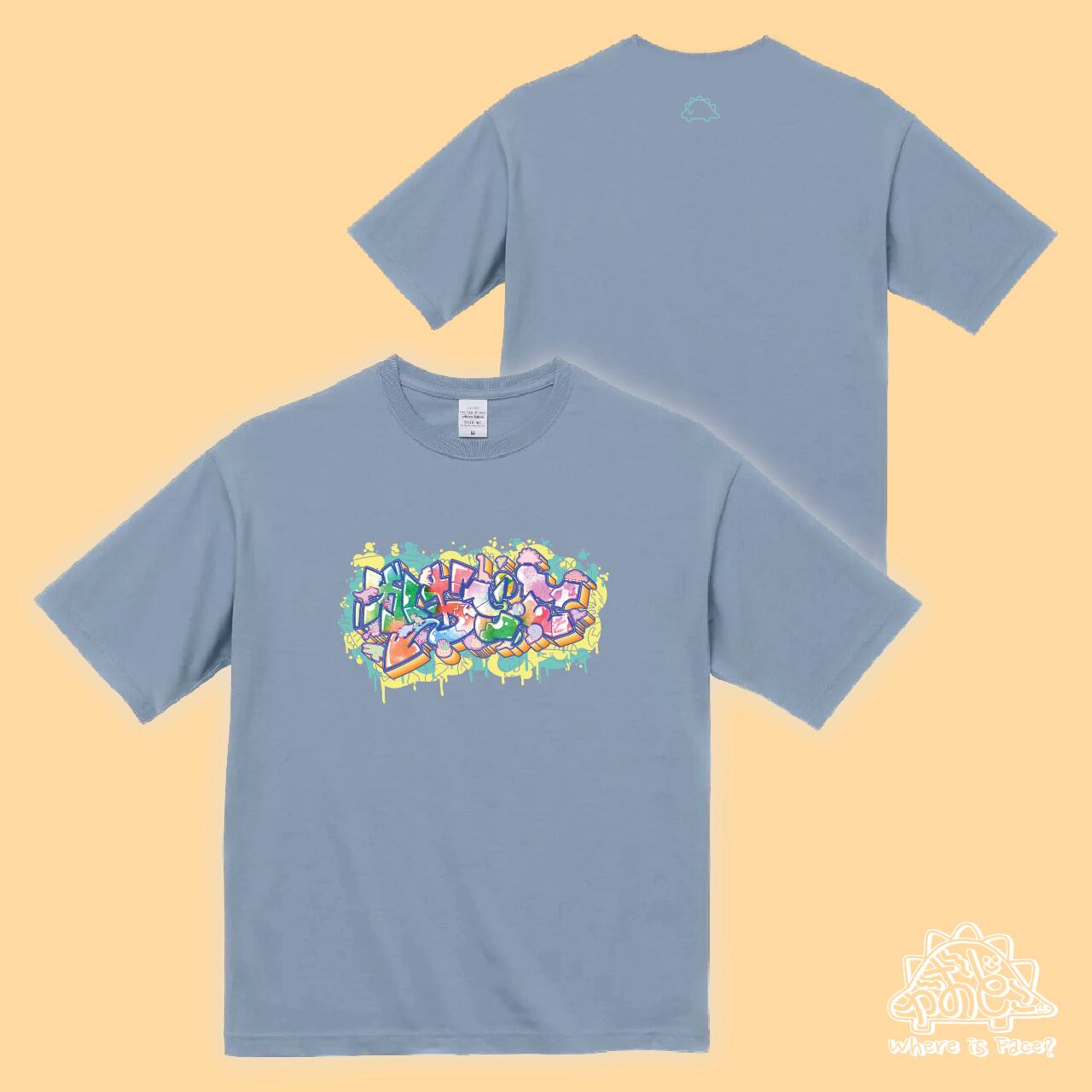 かおどこだいなそーグラフィTEE（ブルー）