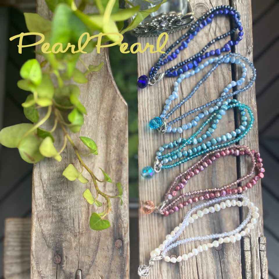 11色のお色が選べる＊バロック淡水パール3連ブレスレット | 大阪梅田