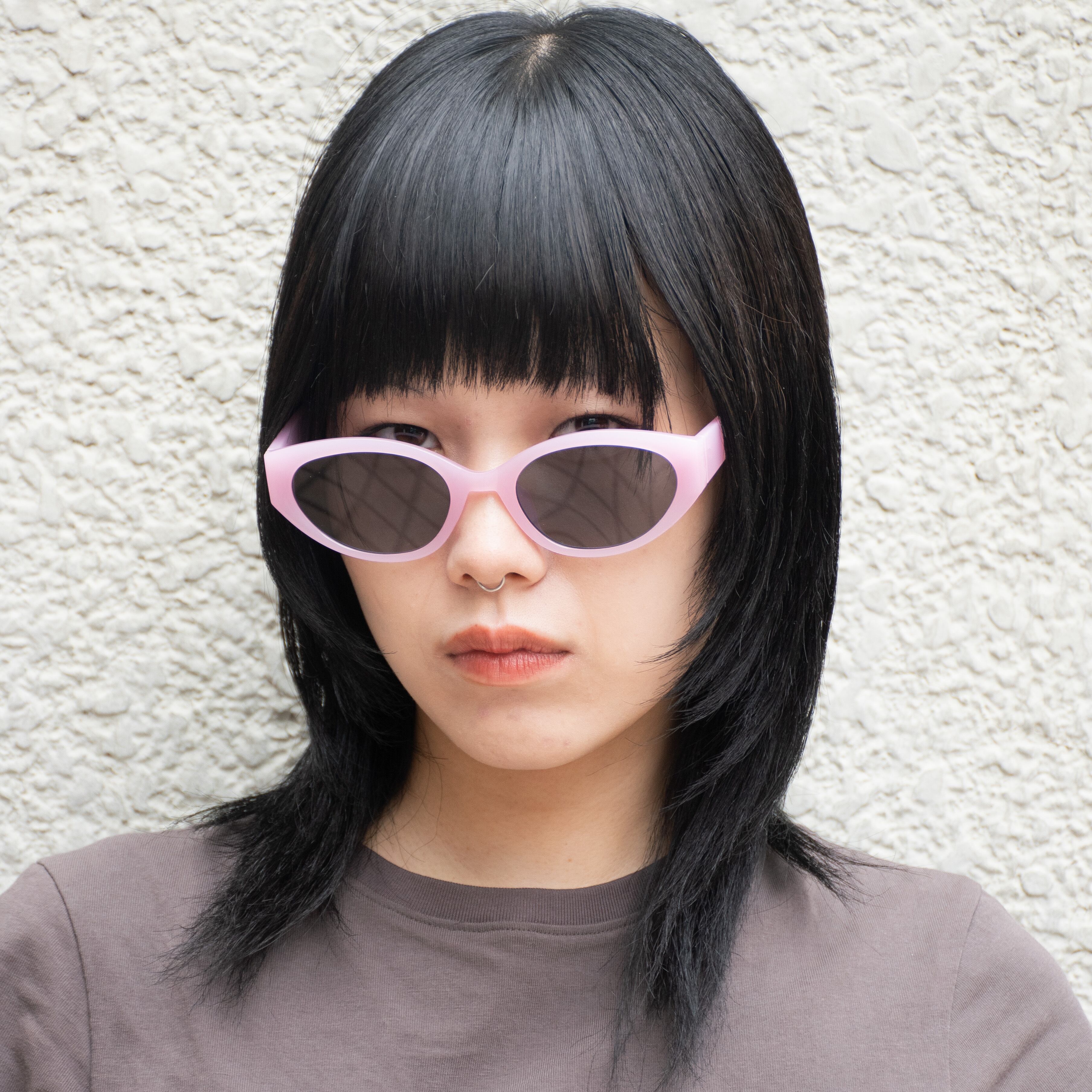 クリアピンク×ブラックレンズ