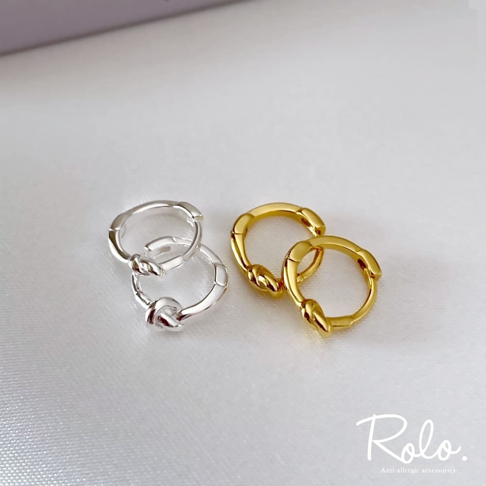 ミニノットフープピアス シルバー925 | Roloshop BASE店