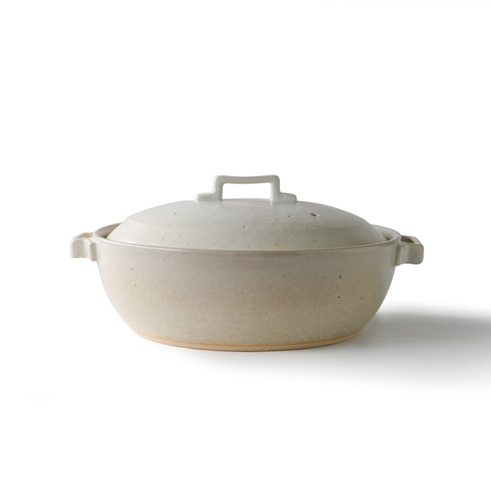 土鍋 9号 直火専用 スタイル土鍋 ホワイト 4〜5人用 萬古焼 | みのさらら