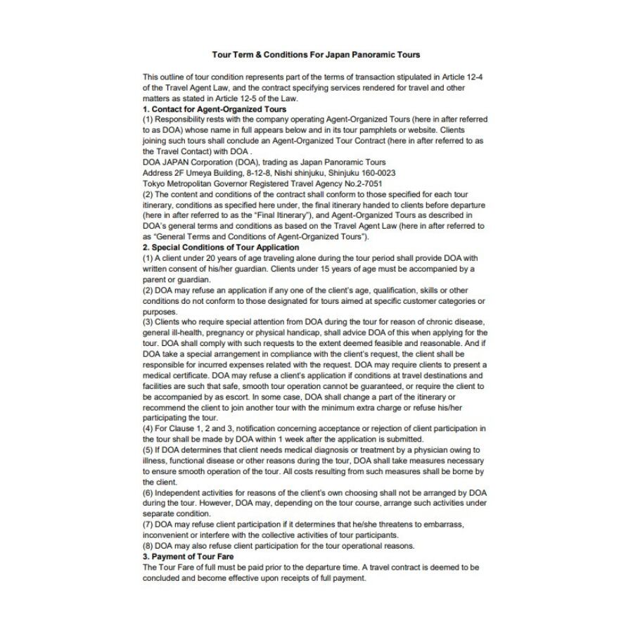 Terms & Conditions Page 1