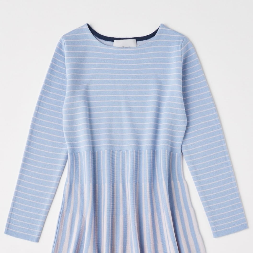 DiDi Guranjie ディディ グランジェ 配色ライン ツイードニット38 月曜