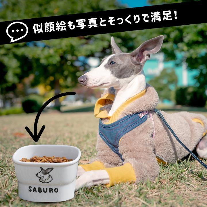 送料無料 名入れ 手描き 似顔絵 ゆるかわ 早食い防止 高台フードボウル