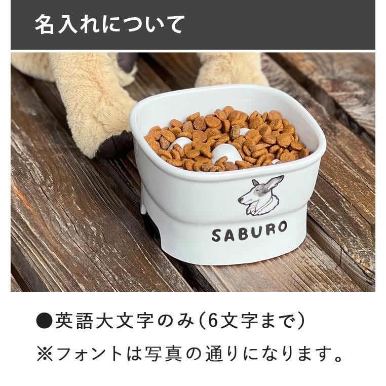 送料無料 名入れ 手描き 似顔絵 ゆるかわ 早食い防止 高台フードボウル