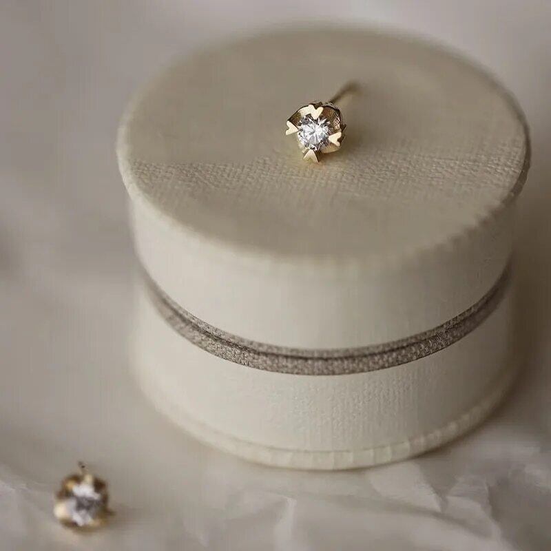 一粒石とミニハート×4☆スタッドピアス | Kuroneko Kazari