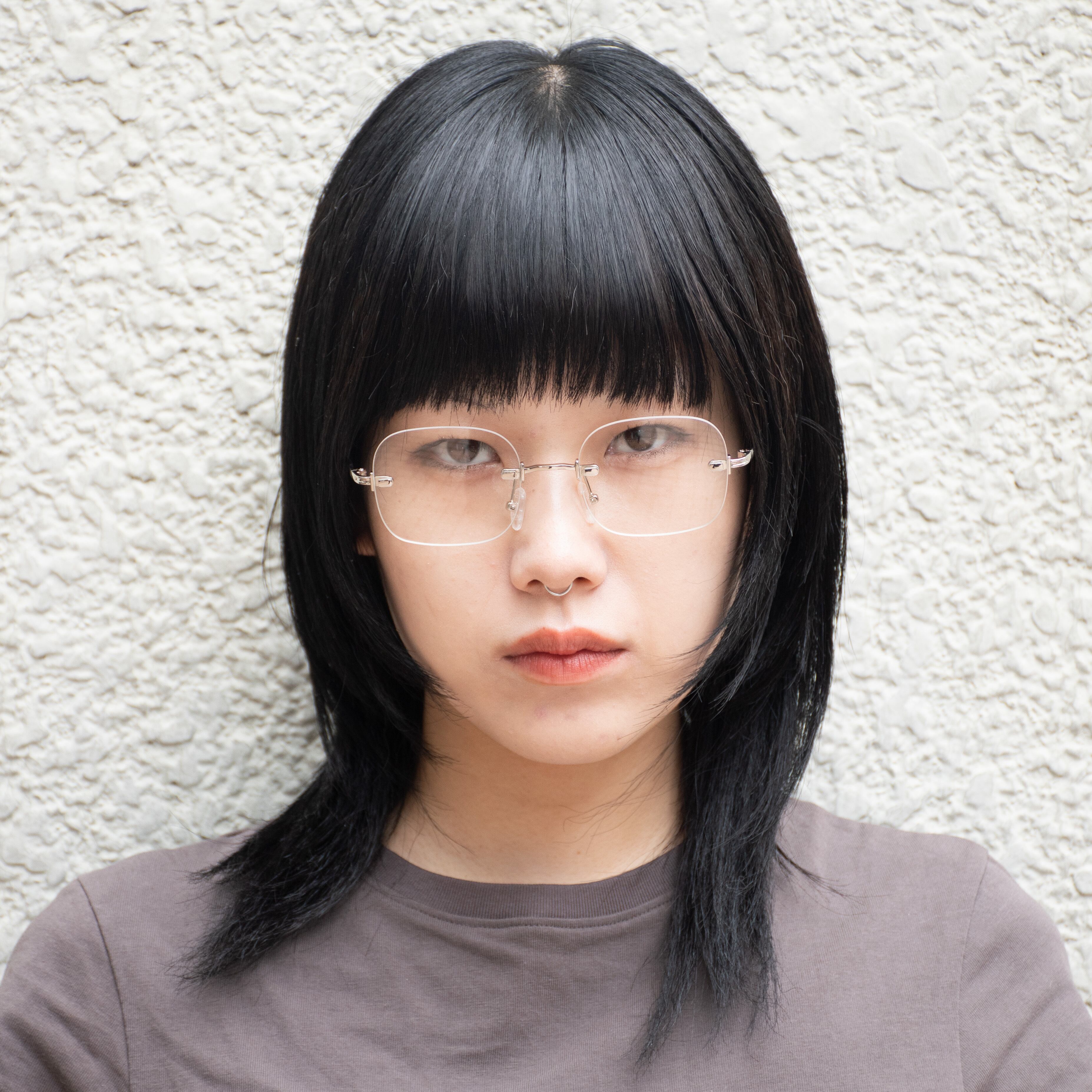 シルバー×クリアレンズ