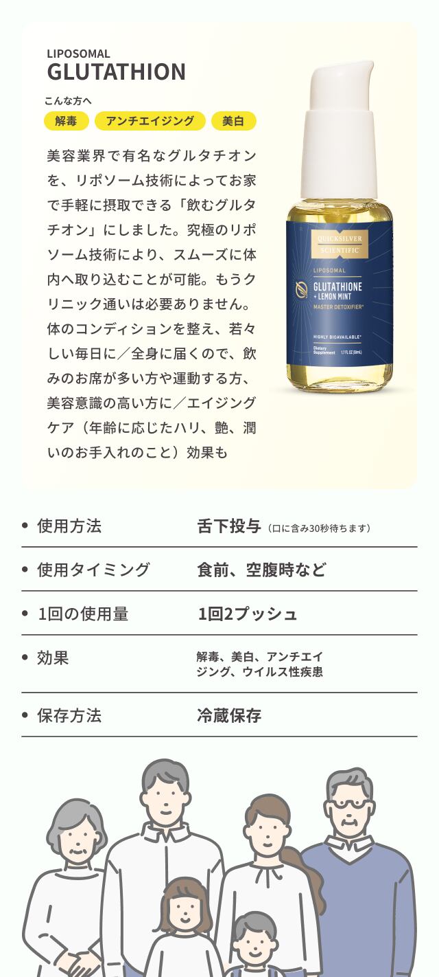 リポソーマルグルタチオン】クイックシルバー【50ml・レモンミント
