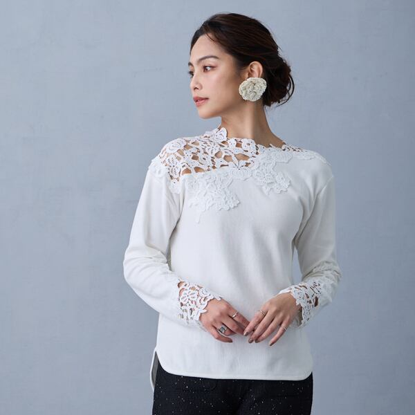 レースカット カットソー 213709