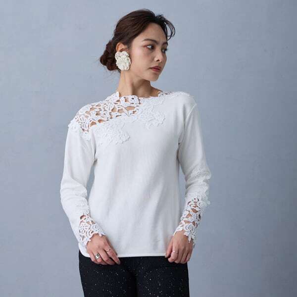 レースカット カットソー 213709