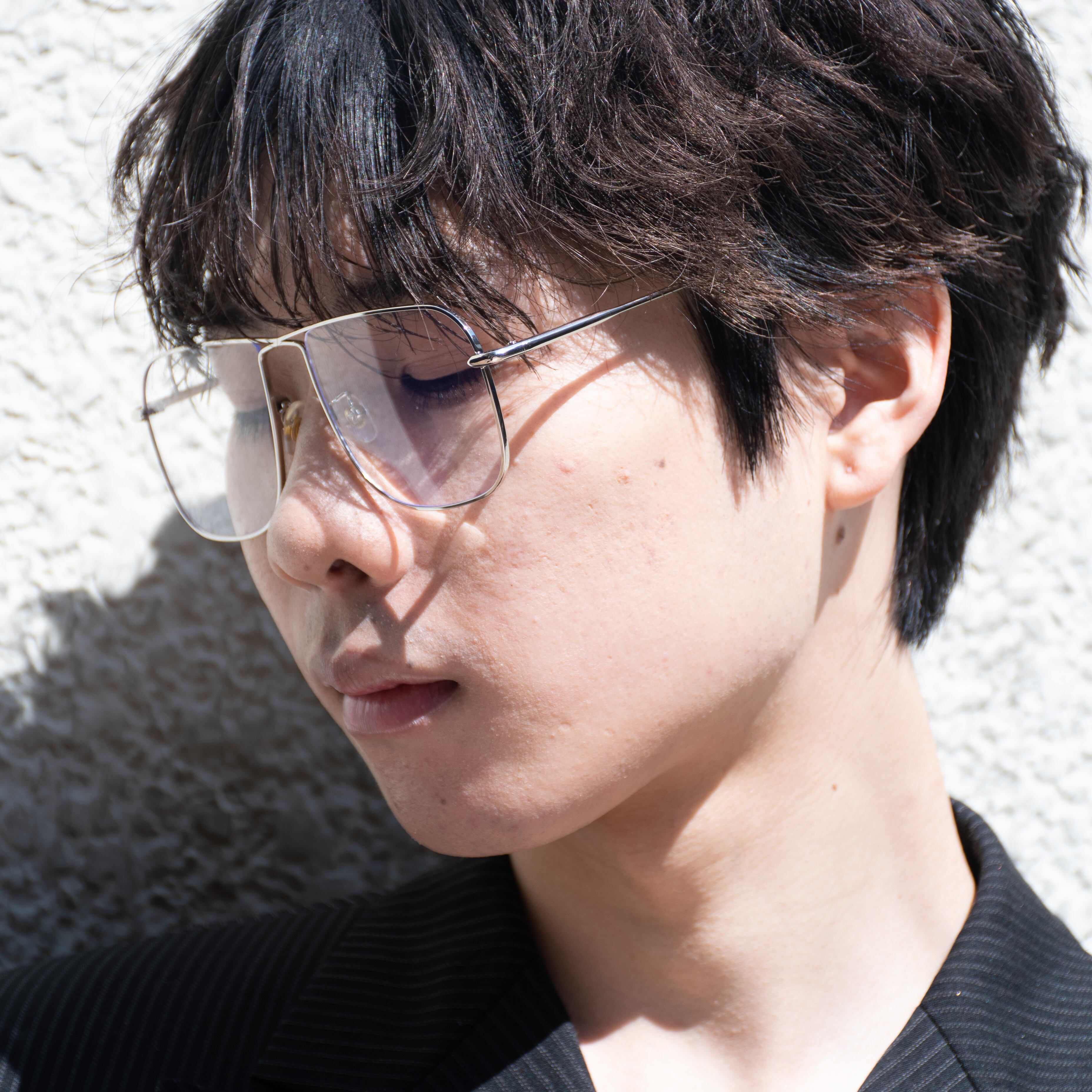 シルバー×クリアレンズ